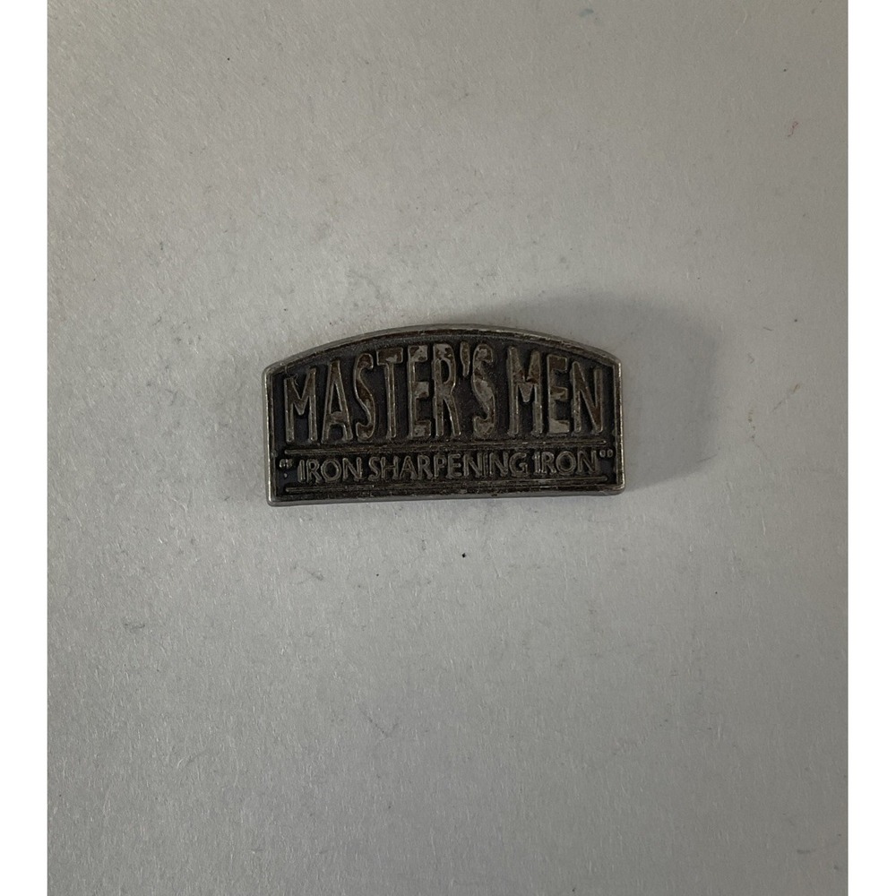 Religious Pin Masters Men IRON SHARPENING IRON Christian Lapel Brooch Pinback